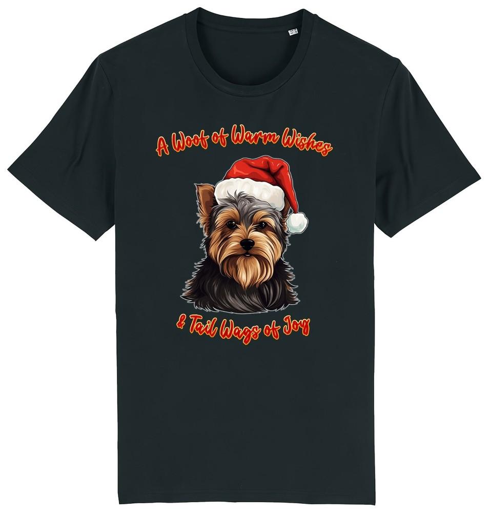 

Mens Yorkshire Terrier Christmas T-Shirt Santa Dog Woof Wishes Dogs Puppy Gift 4XL