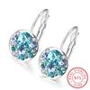 Crystal From Lekani Fashion Round Charming Stud Earrings with Czech Crystal Women Earrings
