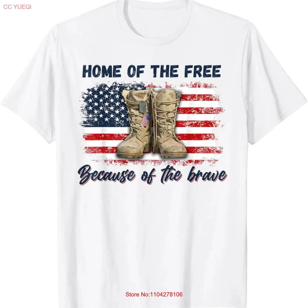 Home Of The Free Because Brave T Shirt vintage Washed fashion Stretched Casual Versatile Top For Everyday Wear homme