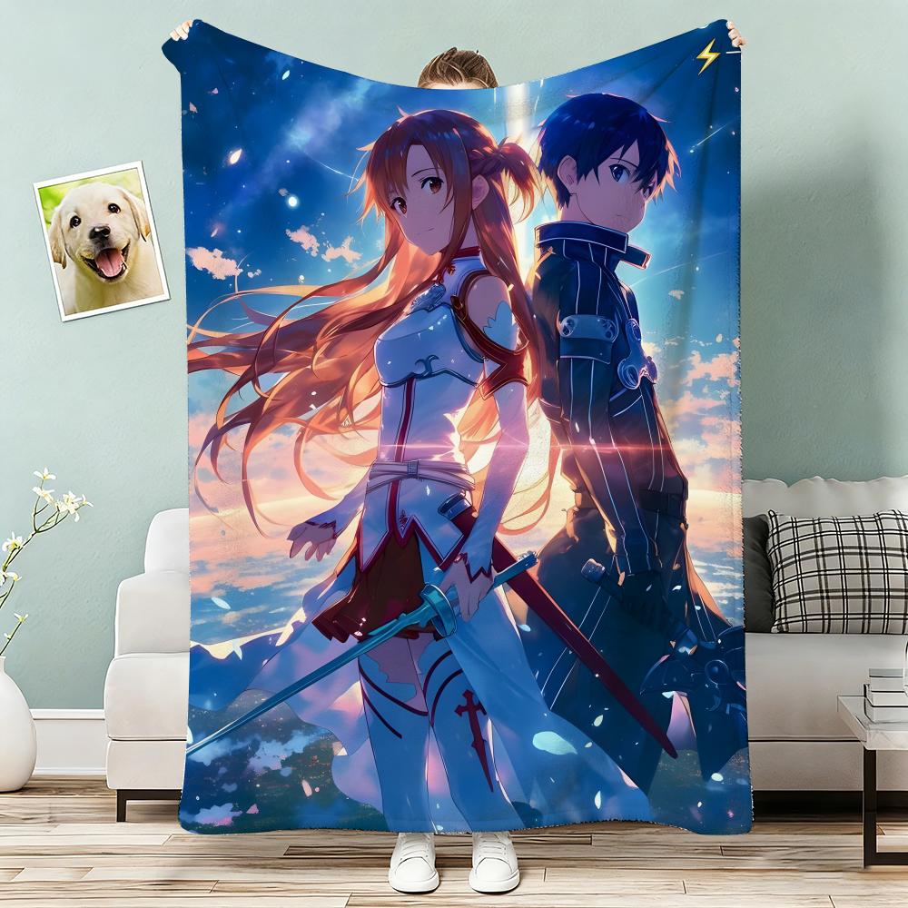 Yuuki Asuna Sword Art Online Throw Lightweight G Flannel Blanket Soft Skinfriendly for Summer Cooling