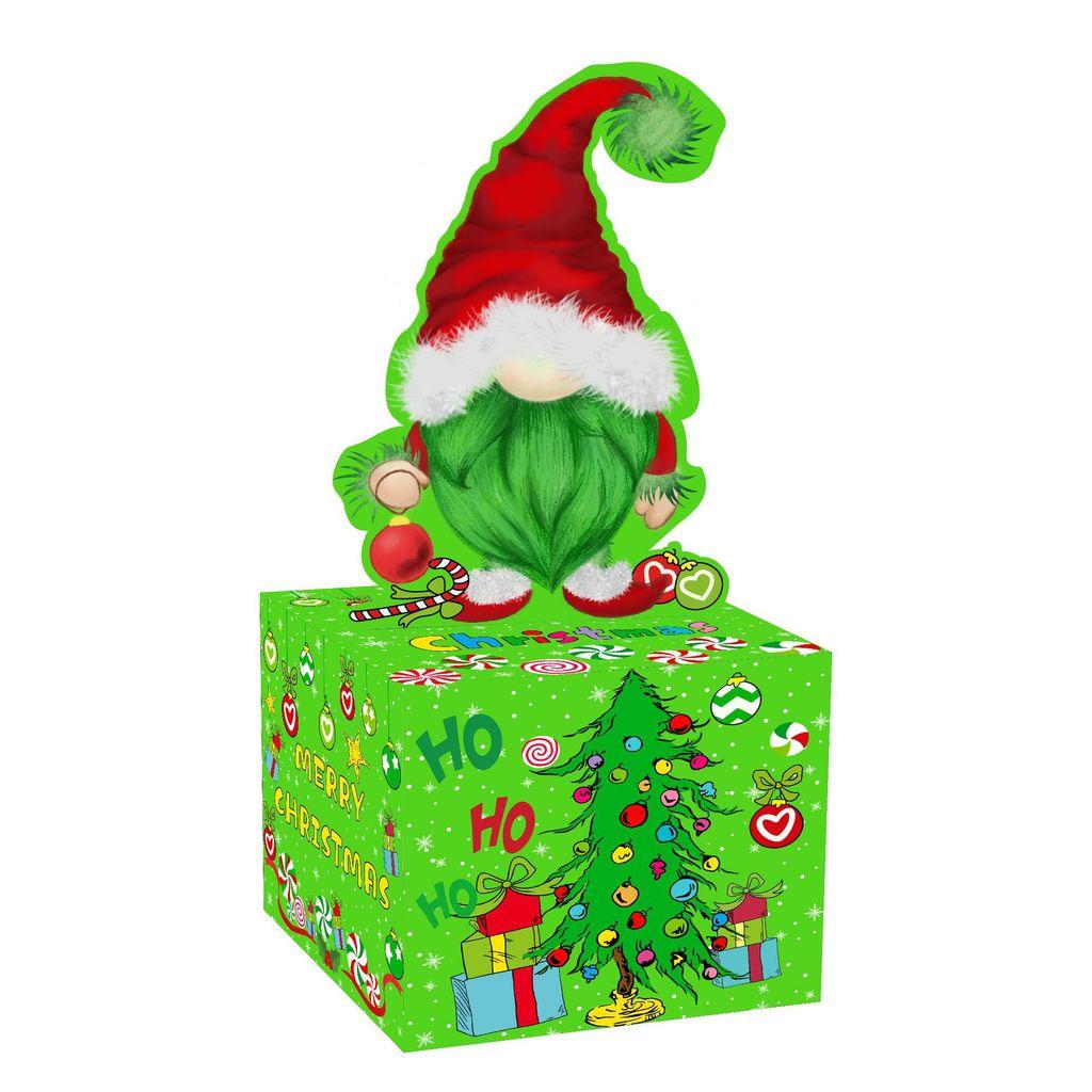 Party Gift Christmas Box With Elf Motif For Festive Decoration Presentation Gift