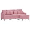 VidaXL Canapé à 3 places avec repose-pieds Rose 180 cm Velours, canapé, canapé avec repose-pieds, canapé trois places, 3201110