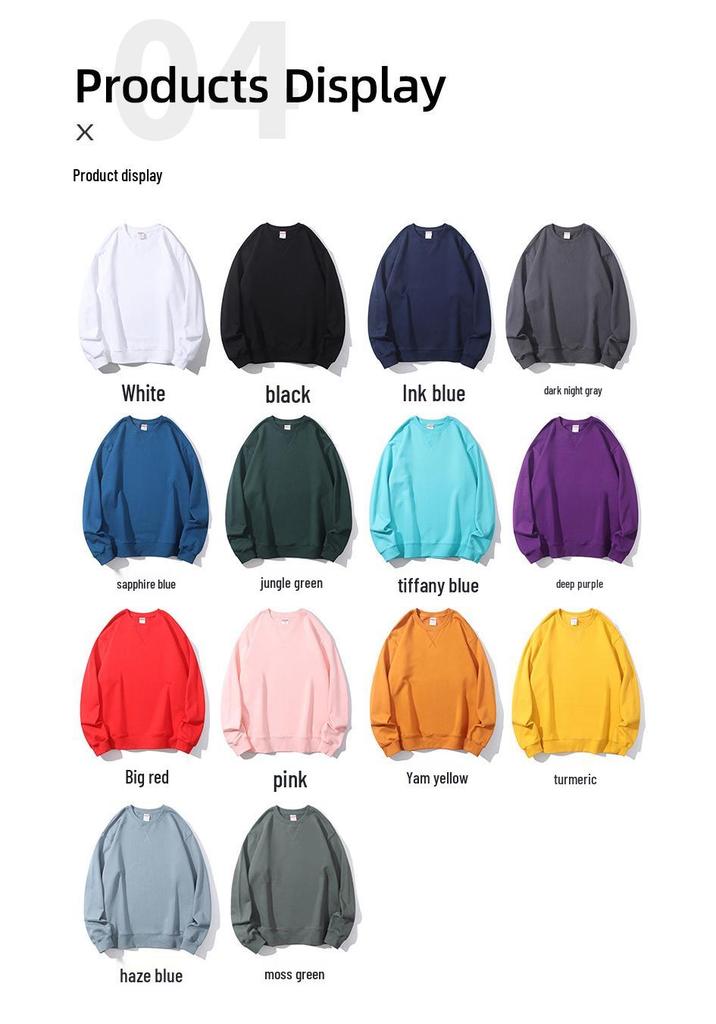 JR Zhenweisi Men's Purple Round Neck Long Sleeve Sweatshirt: Early Autumn Cotton-Feel, Loose Fit, Unisex Style