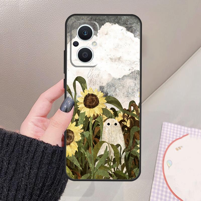 There's A Ghost Funda For OPPO Reno 12 F 11F 13F 14F 10 11 13 14 Pro 7 8 Lite OPPO Find X8 X6 X5 X9 Pro Case