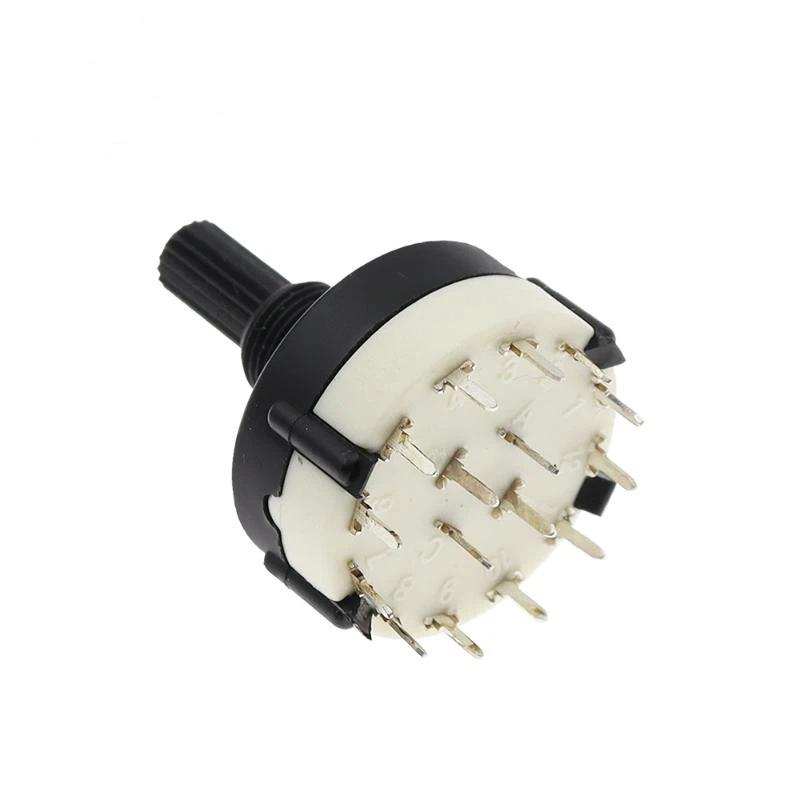 RS26 Rotary Band Selector Switch 1-4 Pole Position 3/4/6/12 Adjustable Gears for Hobbyist Electronic DIY Project Circuit Control