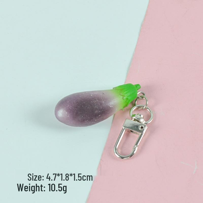 Vegetable Keychain Set: Chili, Broccoli, Garlic Food Pendants - Unique Bag Accessories