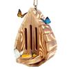 Hanging Wood Butterfly House Feeder with Rope Decorative Bee Nesting Box Multifunctional Moth Habitat for Garden Balcony