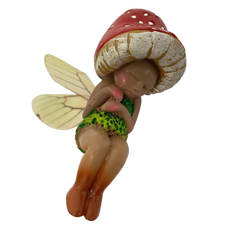 Farmhouse Fairy Resin Decor With Mushroom Figurine For Garden And Outdoor Display