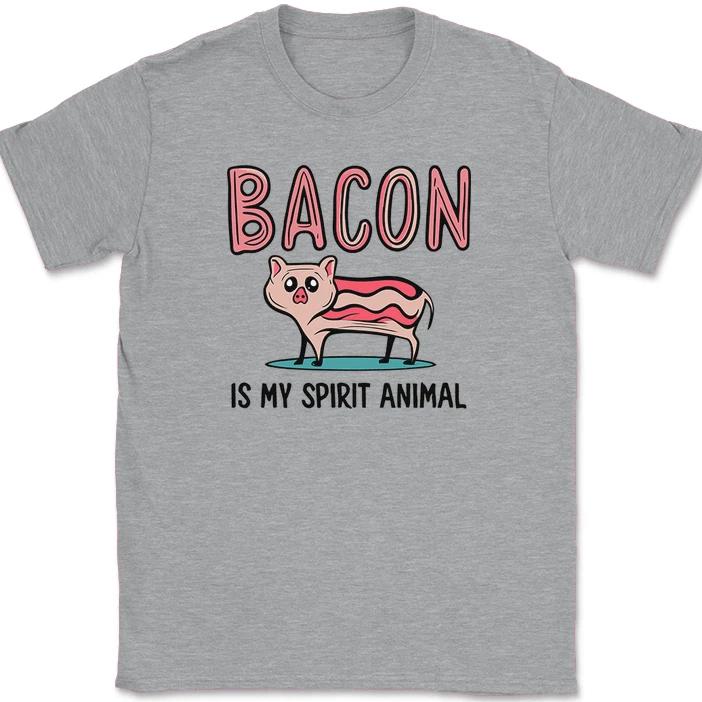 

Bacon Is My Spirit Animal T-Shirt Funny Meat BBQ Grilling HP Wizard Humor Tee L