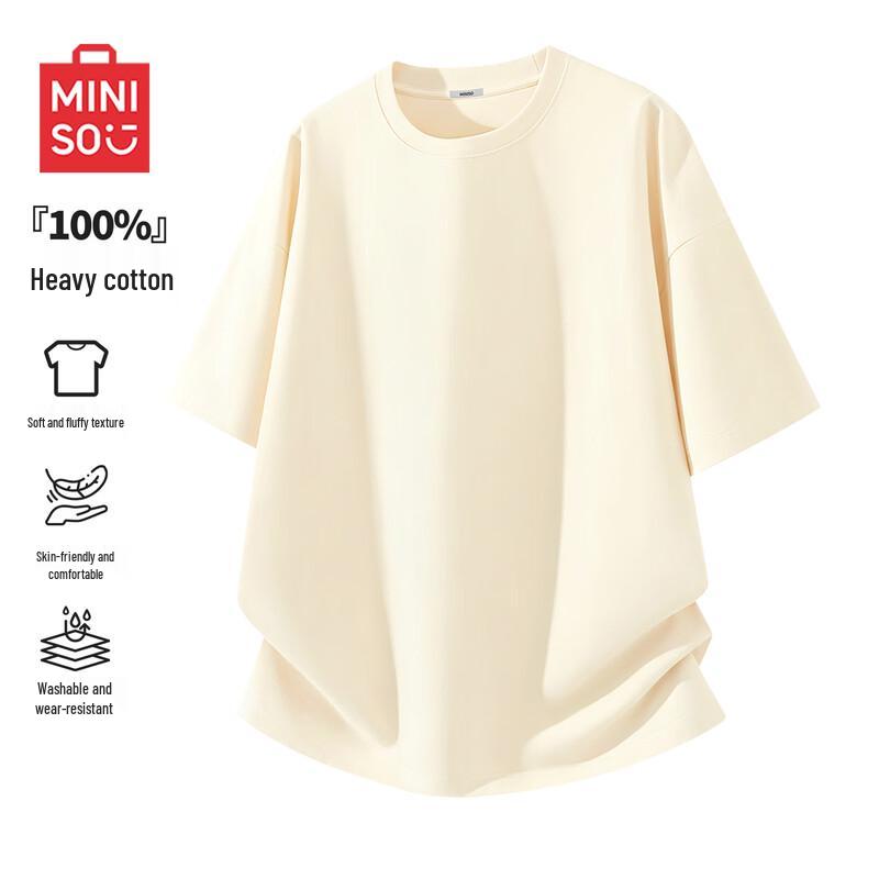 MINISO Men s Pure Cotton Heavyweight Casual T-Shirt M