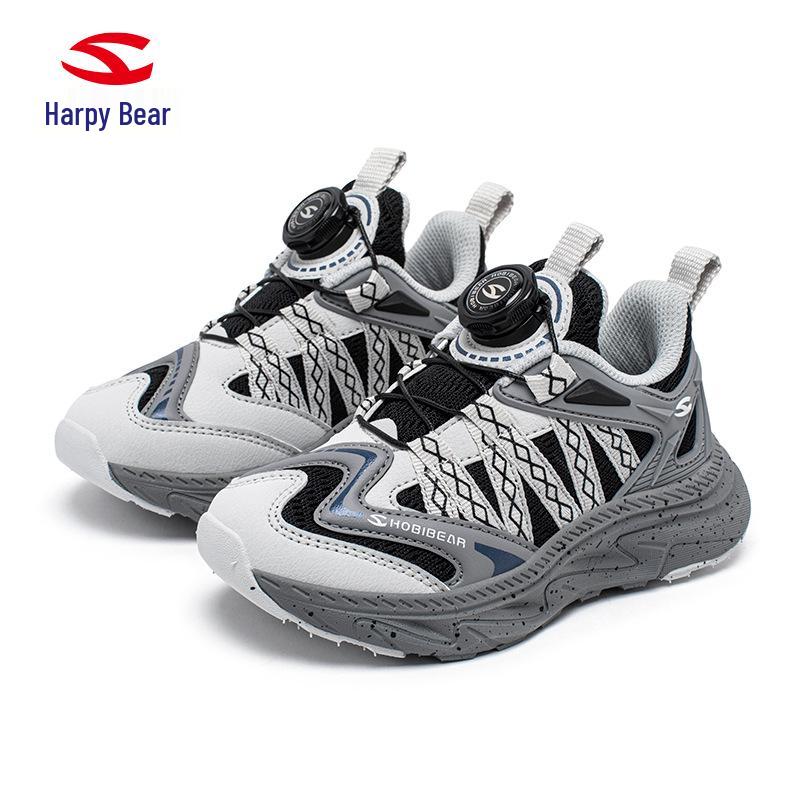 Habi Bear Boys  & Girls  Spring/Autumn Mesh Anti-collision Rotary Buckle Sneakers 35