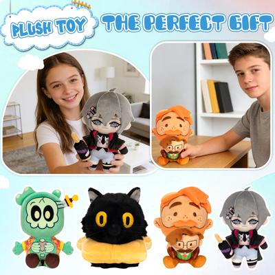 Plush Stuffed Doll Soft Fabric Character Toy with Detailed Stitching and Embroidered Features for Collectors and Display