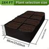 Felt Raised Garden Bed Plant Grow Bag Planter Box 8 Grids Black Gardening Tool Nonwoven Fabric