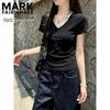 MARK FAIRWHALE Women's V-Neck Slim Fit T-Shirt