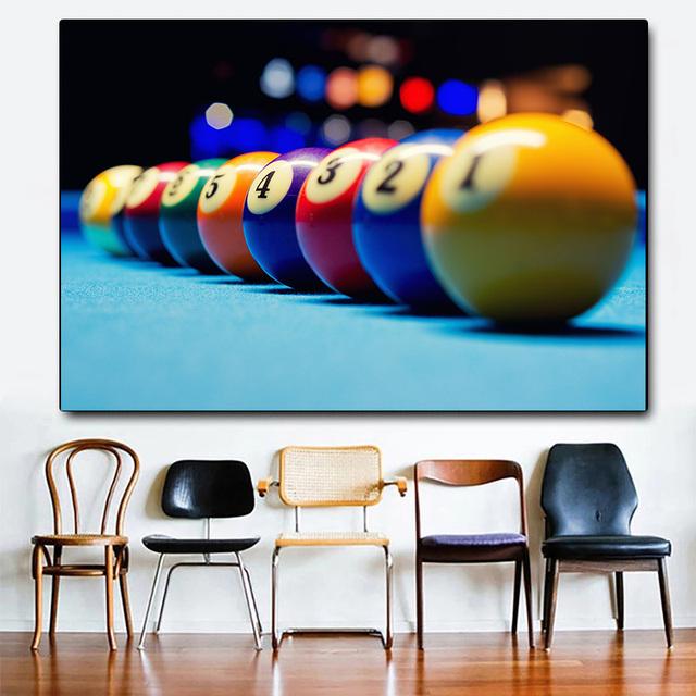 Nordic Modular Sports Billiards Pool Sticks Canvas Painting Posters and Prints Wall Art Pictures Living Room Home Decor No Frame