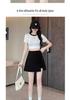 Plus Size Black High-Waist Slit Midi Skirt - Summer 2025 Irregular A-Line Design
