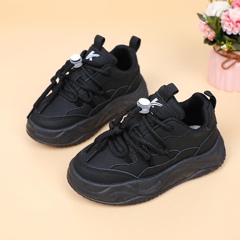 

Детская мода, дышащие низкие кеды, четыре сезона, скейтбординг, толстая подошва, трендовые детские спортивные кроссовки с мягкой подошвой для бега, удобные кроссовки для мальчиков и девочек 28 чёрный