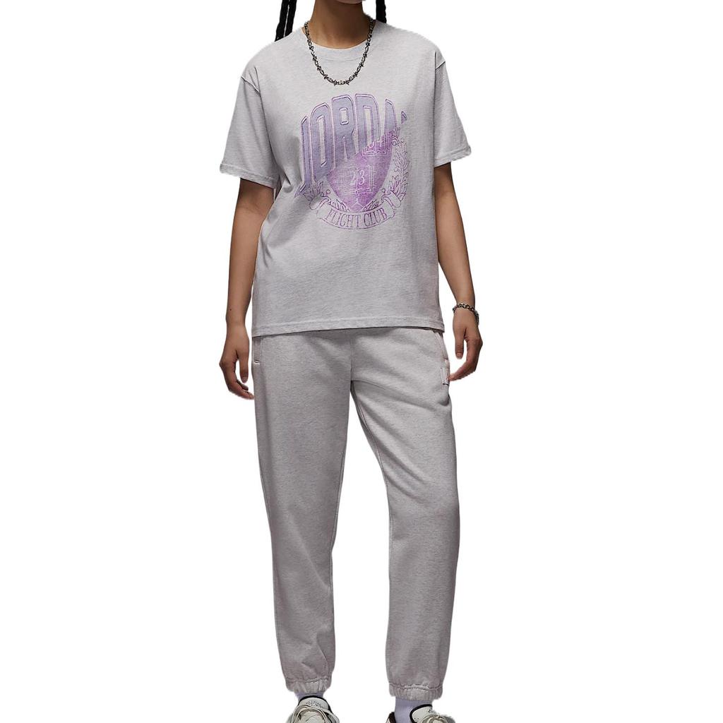 Jordan Comfortable Soft Fashionable Versatile Breathable Short Sleeve Drop Shoulder T-Shirt Women Tops Gray IB7035-051