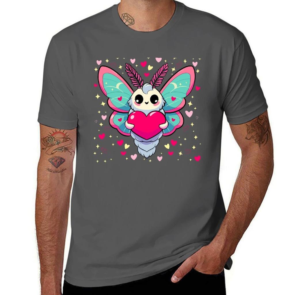 Valentines Day Luna Moth Love Bug TShirt Soft Touch Basic Cotton TShirt