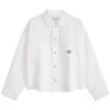Classic Retro Pure Cotton Simple Pocket Loose Shirt Men Shirts Denim-White J325552