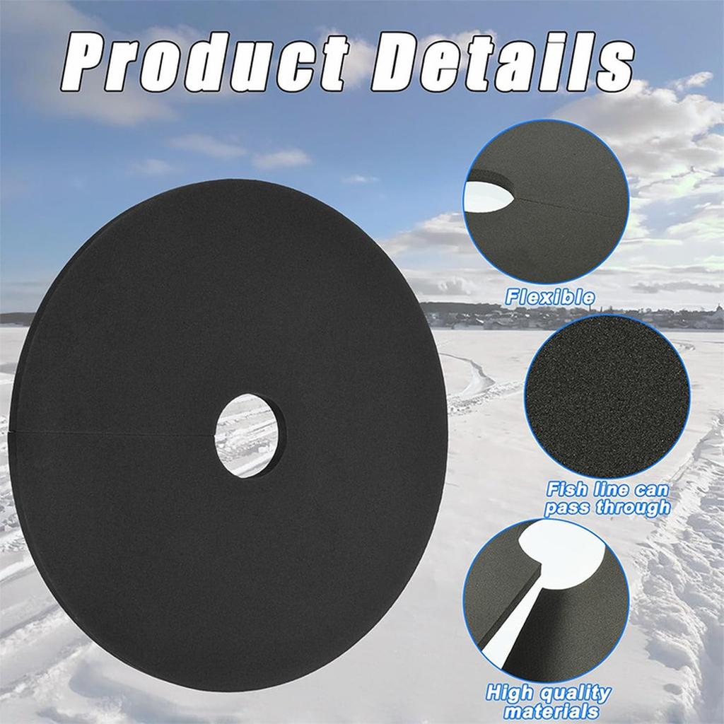 Ice Fishing Hole Covers -12 Inch Ice Fishing Hole Insulator Ice Fishing Accessories EVA Ice Hole Cover Lid Winter