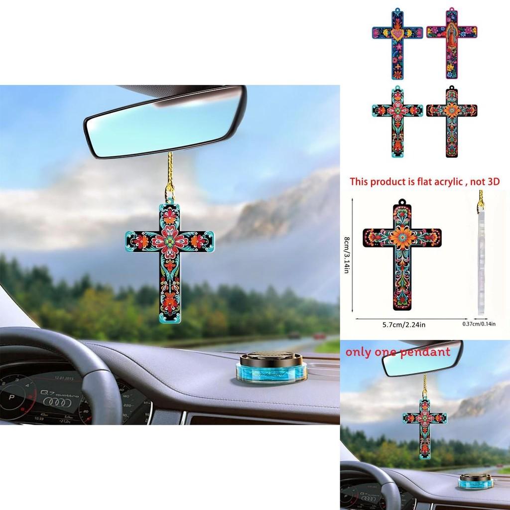 Ciondolo Croce Pasquale Acrilica per Auto con Design Minimalista per Decorazione Interni Veicolo