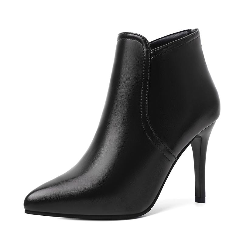 

Модные женские сексуальные ботильоны на супервысоком каблуке с острым носком, осенне-зимние теплые ботильоны из короткого плюша, женские блестящие ботильоны с пайетками 2024 35