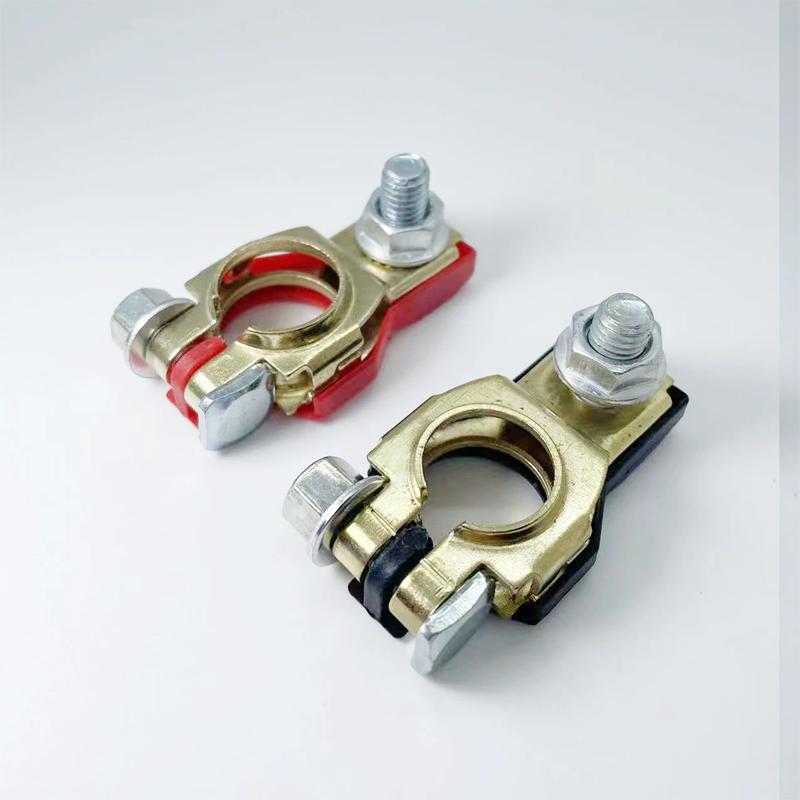 2Pcs Car Battery Terminal Cables Connectors Car Bornes Main Cable Top Post Clamp12V 24V Terminal Screw Connection for Car Truck