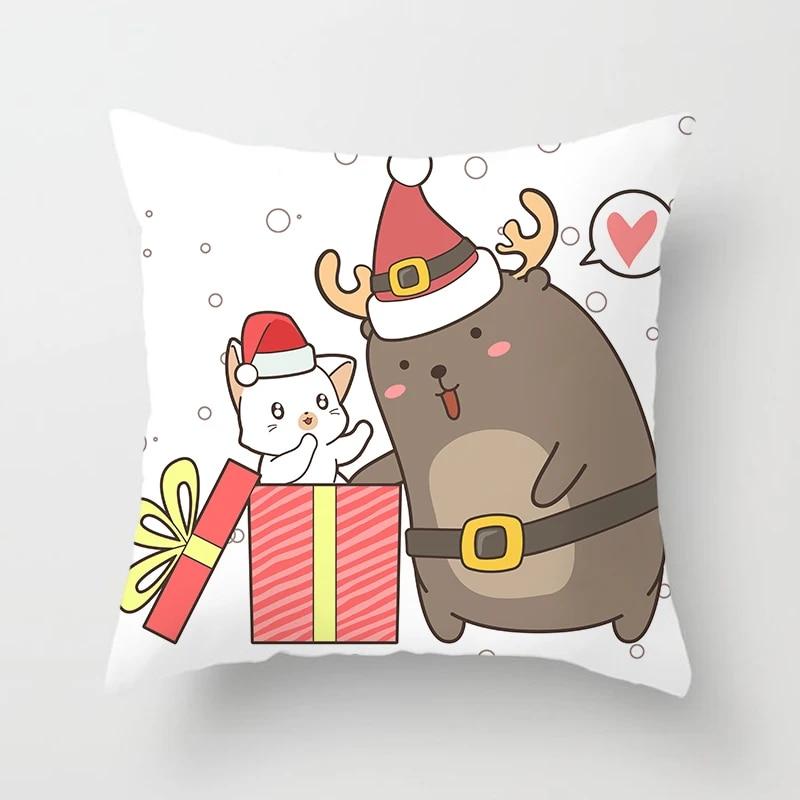 Рождественская домашняя наволочка с изображением лося, рождественская кровать с принтом, домашний декор, наволочка, рождественская декоративная наволочка 40x40cm