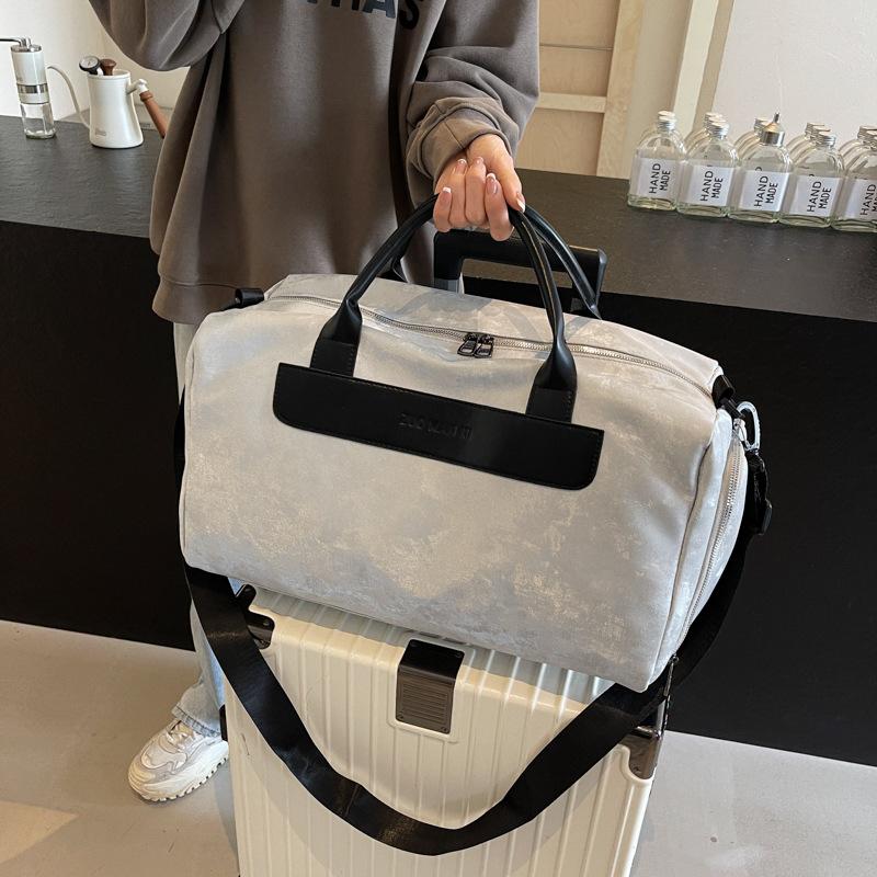 Women's hand-held travel bag, fashionable and elegant atmosphere, with shoe compartment, yoga bag, wet and dry separation fitness bag.