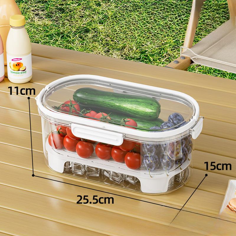 Lebensmittelaufbewahrungsbehälter Picknick und Camping Fächer Bento-Boxen Körbe Versiegelte Kühlschränke Transparent