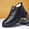 Cotton shoes men's winter velvet warm leather surface soft sole casual shoes outdoor fashion lace-up leather shoes supply
