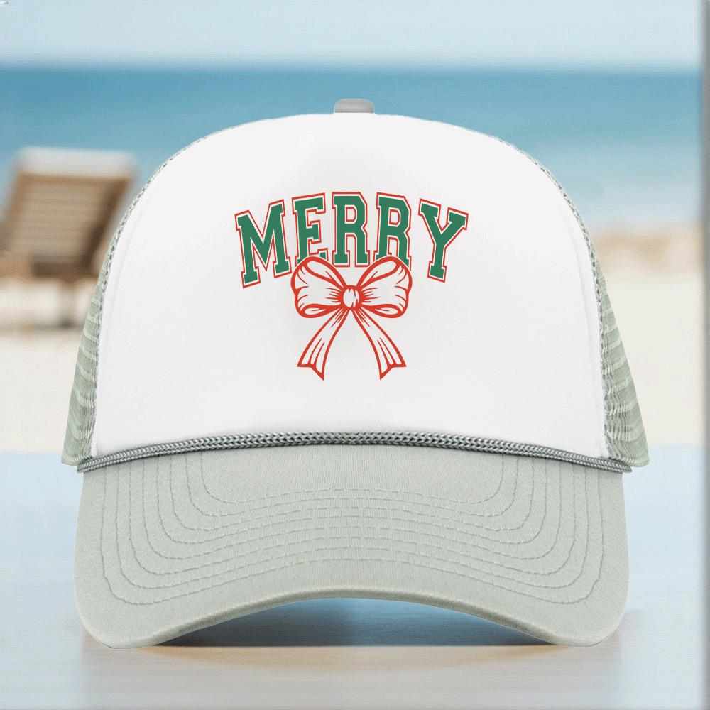 Christmas 11-Pattern Mesh Cap with Hot Stamped Logo - Sunshade Trucker Hat