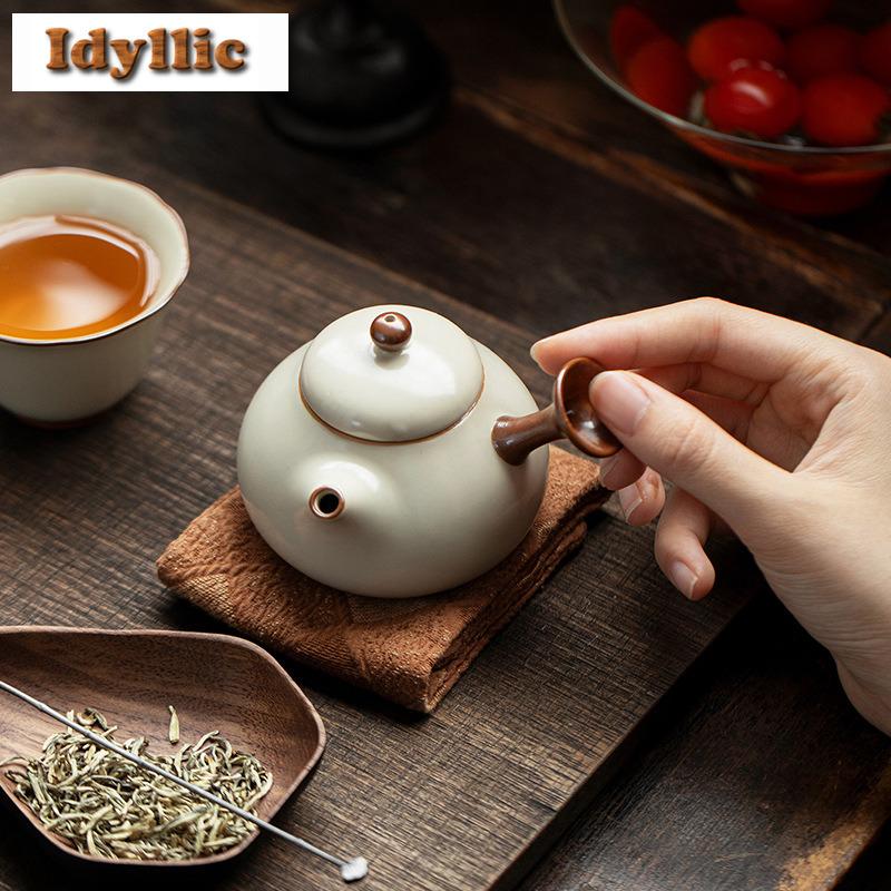 140ml erstarrtes Fett matte Seitenhenkel Teekanne Kreative Teekanne mit Sieb Teekocher Kessel mit Filter Teezeremonie Zubehör Handwerk