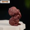 Purple Clay Four Happiness Zodiac Monkey Tea Pet Elegant Exquisite Miniatures Tea Figurine Play Toys Tea Statue Ornaments Gift