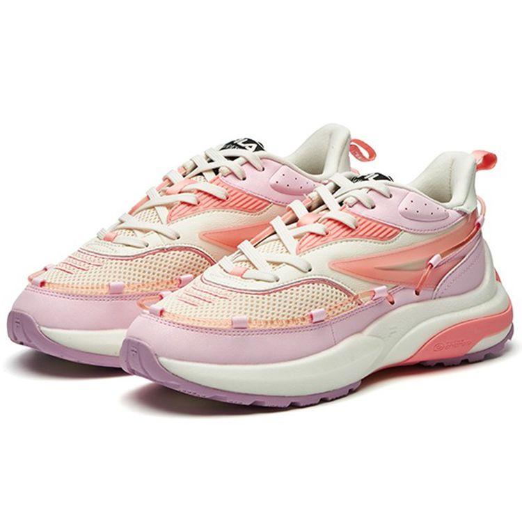 Fila Fusion Fabric Thick Sole Low Top Dad Sneakers Women sneakers Pink Apricot T12W135210FSP