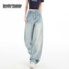BEAUTIFUL WARDROBE Women's Washed Loose High-Waisted Wide-Leg Jeans