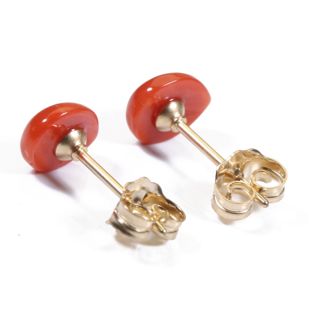 Mediterranean Coral Earrings, Gold Filled, Undyed