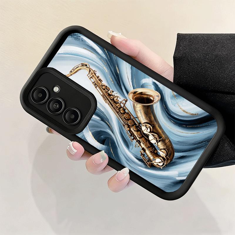 Phone Case for Samsung Galaxy A17 A16 A15 A14 A13 Saxophone Instrument Music A56 A36 A26 A55 A35 A25 A54 A34 A24 A53 A33 A23 A07