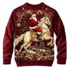 Christmas 3D Print Crewneck Sweatshirt Couples Matching Tops Men Women Casual Fall Pullover