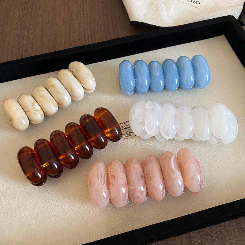 Irisierendes Vintage Acryl Ovales Stretch-Armband: Hochwertiger, vielseitiger Modeschmuck für Damen