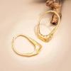 SHIXIN Vintage Metal Geometric Hollow Stud Earrings Women Exaggerated Gold Color Irregular Textured Piercing Ear Jewelry Gift