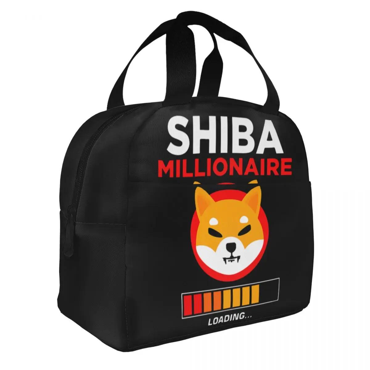 Shiba Inu Coin Token Shib Army HODL Insulated Lunch Bags Thermal Bag Meal Container Loading Leakproof Tote Food Storage Bag One Size
