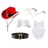 Santa Claus Suit Christmas Santa Hat Gloves Beard Belt Costume Prop Cosplay Party Dress-up Accessories for Holiday Parties