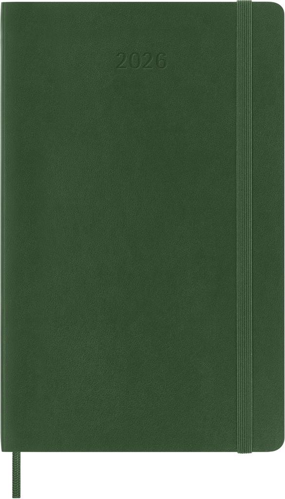 Moleskine 2026 Weekly January Large Size W x 21cm Soft Myrtle DSK1512WN3Y26 Planner, 12-Month Diary, Start, (13cm H), Cover, Green,