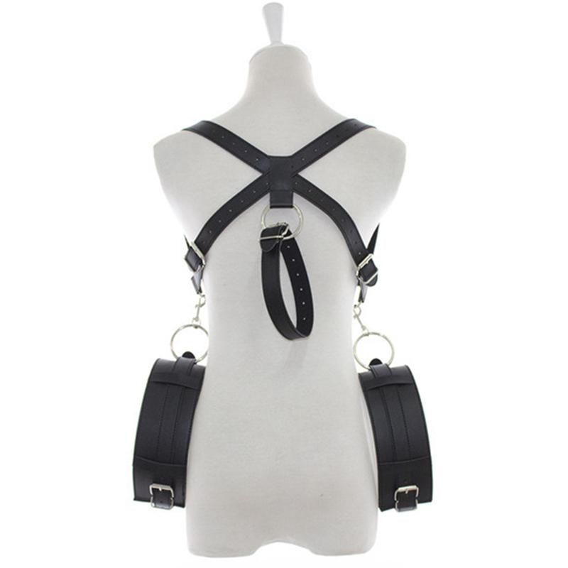 Thigh Harness with Handcuffs – Posture Restraints for Couples, Fetish Sex Toys &SM Products for Erotic Games & Bondage Play