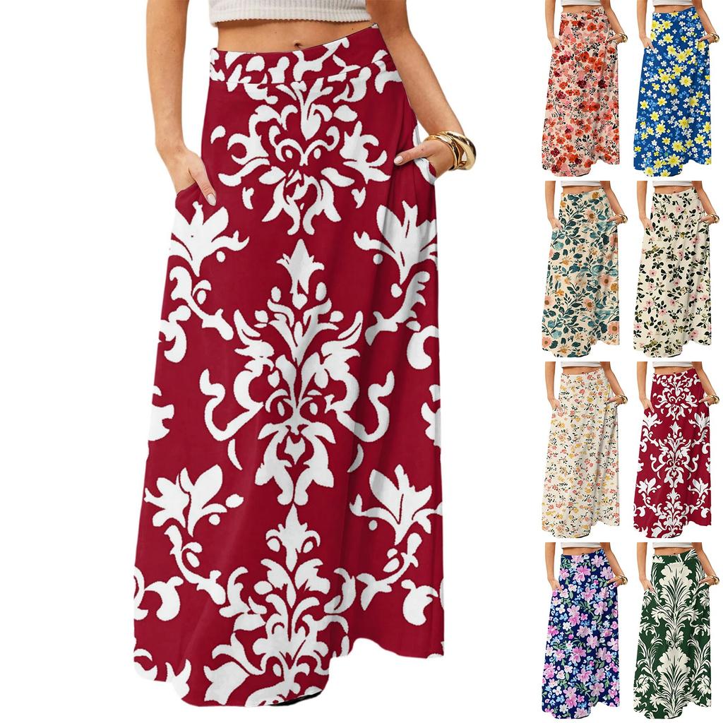 Women's Flowing Maxi Dress Regular Casual Summer Floral Print Bohemian  Skirt