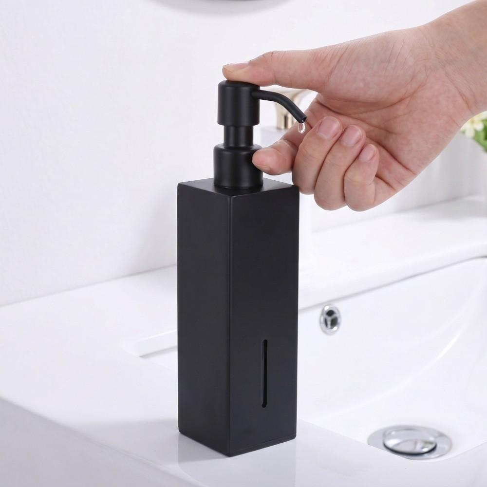 Flacone Pompa in Acciaio Inossidabile 304 Nero Flacone Doccia Dispenser Sapone Bagno Lavanderia Cucina
