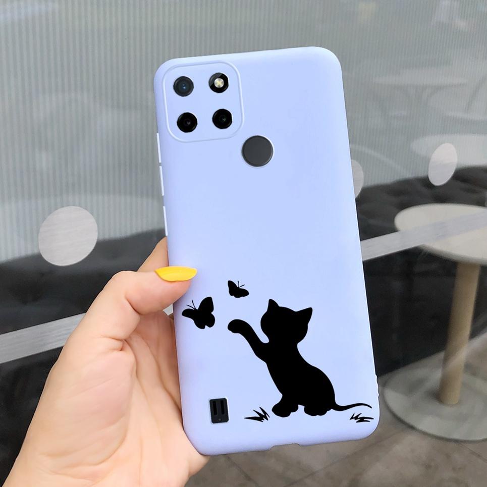 Dragon Cool Black Cases For Realme C25s C25Y Case Cartoon Animals Soft Silicone Matte Bumper On Realme C25Y C 25 Y S Candy Color