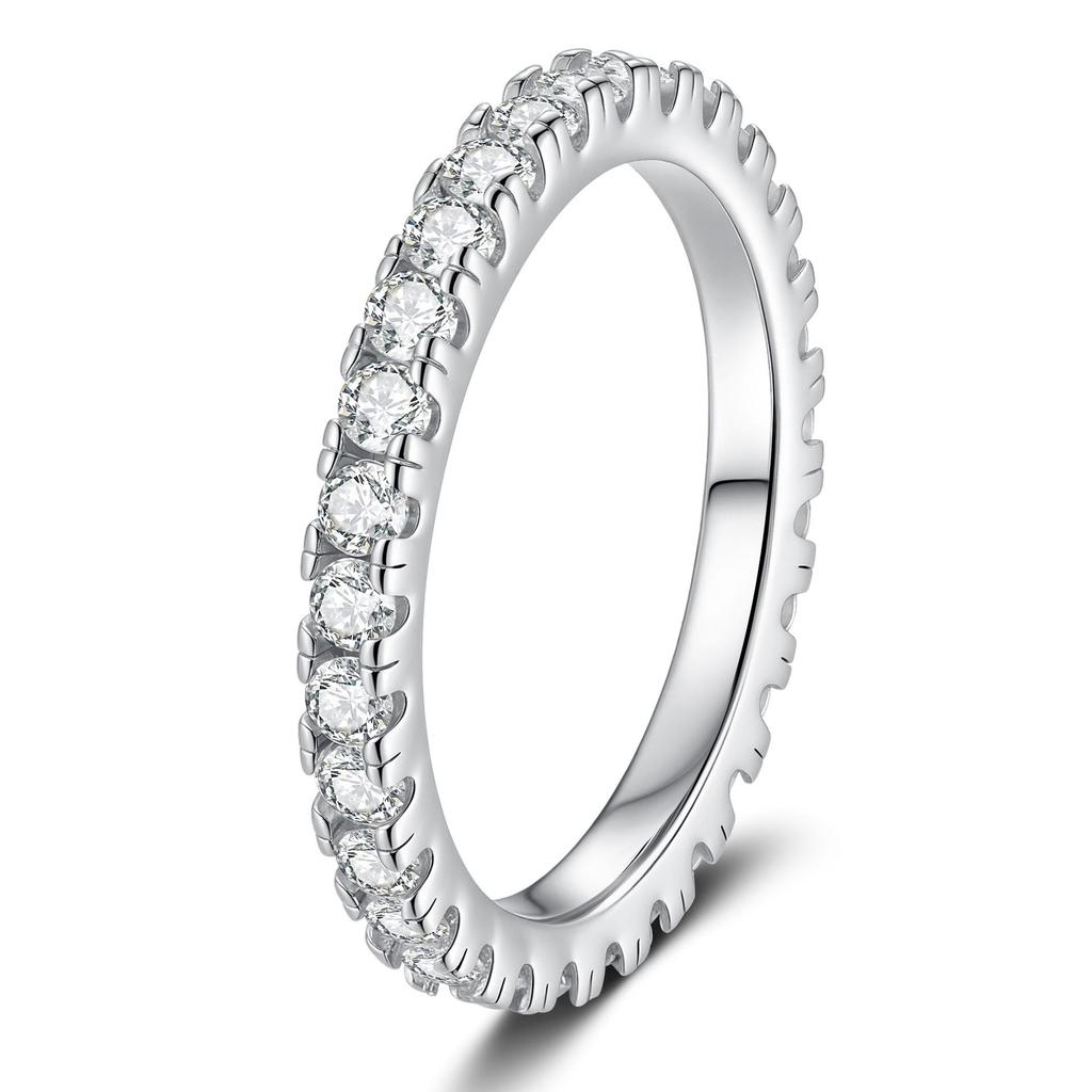 S925 Sterling Silver Moissanite Diamond Ring - Sparkly, Elegant, High-End Stacking Ring